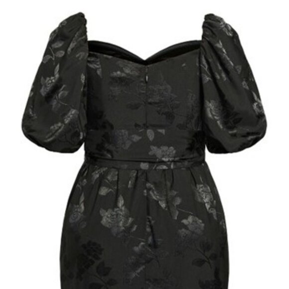 NWT City Chic Black Sweetheart Jacquard Dress - Picture 6 of 7